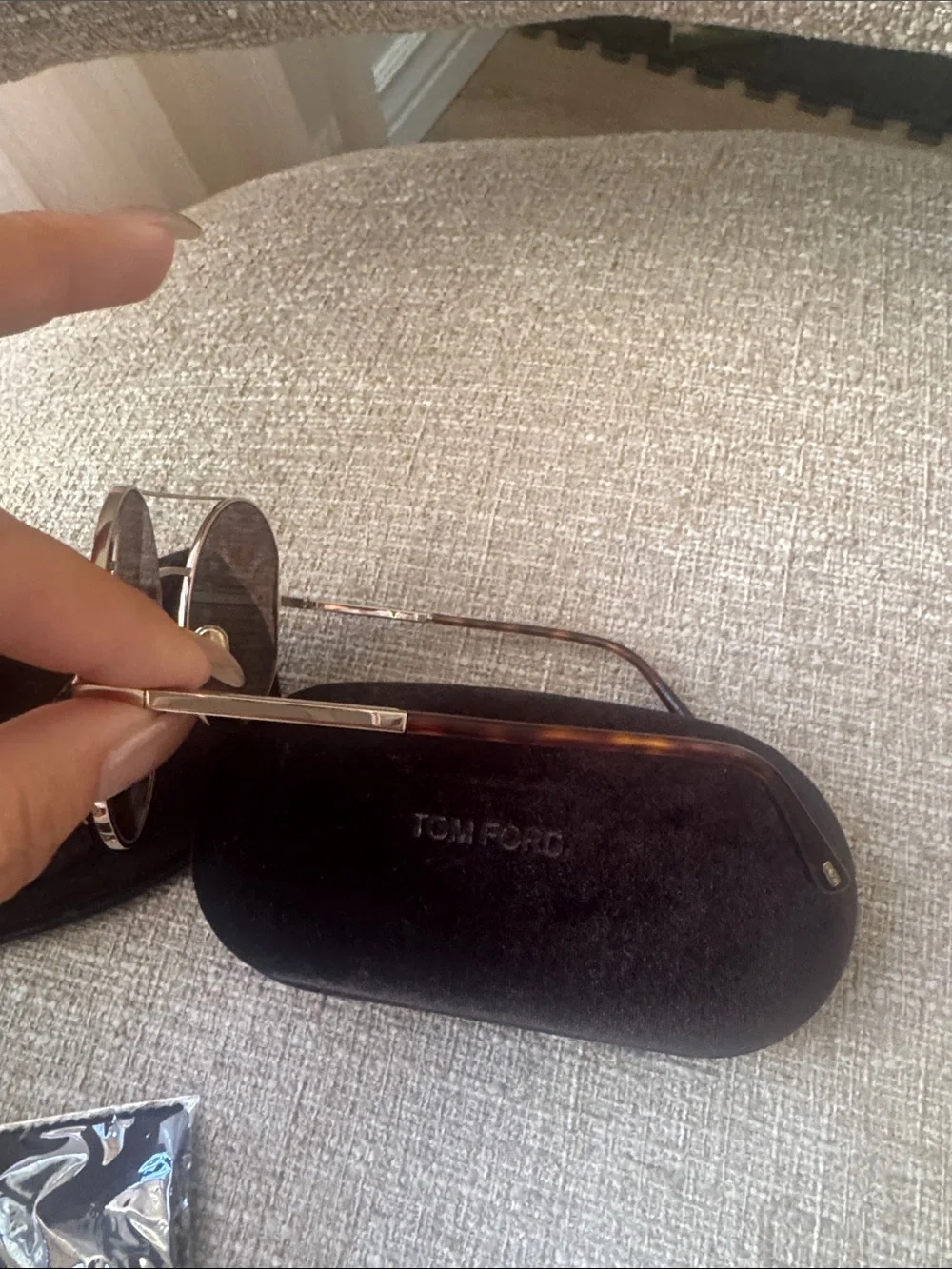 Tom Ford Gold Frame Sunglasses with Brown Gradient Lenses